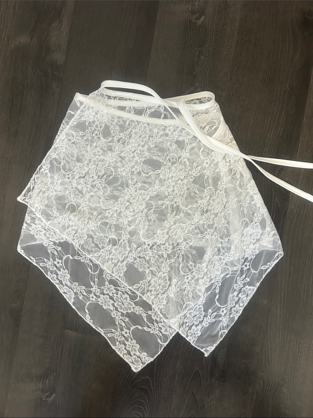 Coquette White Lace Wrap Skirt | Balletcore Sheer Floral Y2K Fairycore Sarong